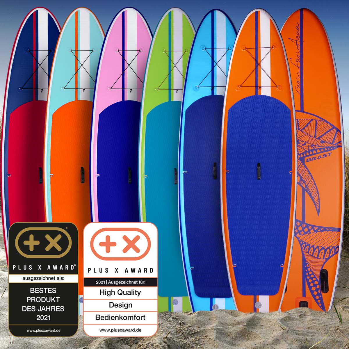 SUP Board Stand Up Paddle Surf-Board aufblasbar incl Paddel 300x76x15cm 2.Wahl 